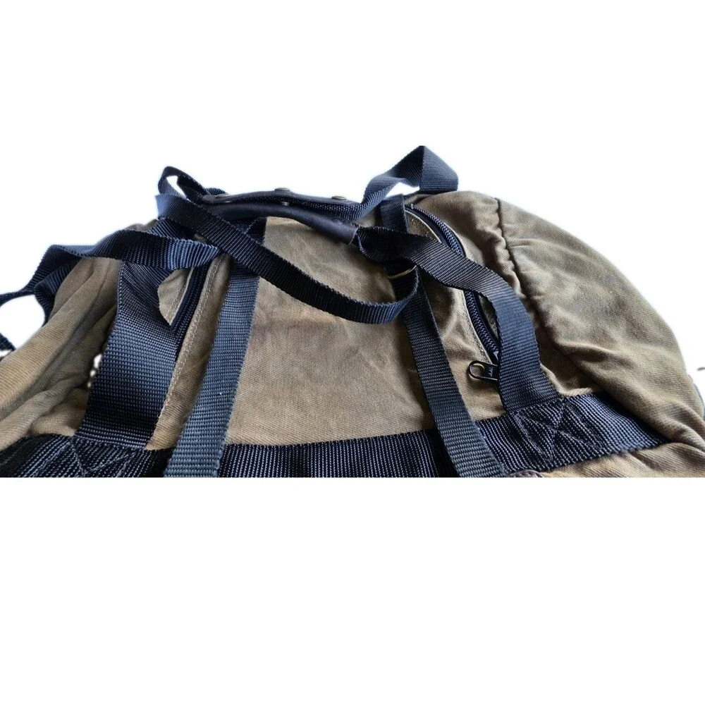 J. Peterman Canvas & Leather Travel Weekender Bag Tan Heavy Duty